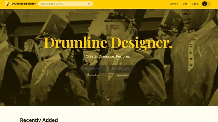 Drumline Designer Website is Built