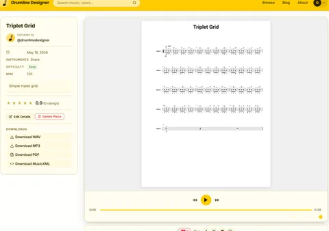 Drumline Designer Triplet Grid Example